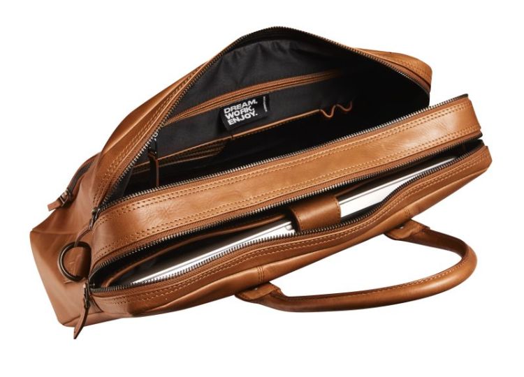 business bag laptop 15" cognac