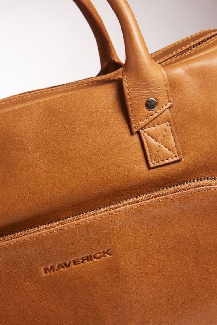 business bag laptop 15" cognac